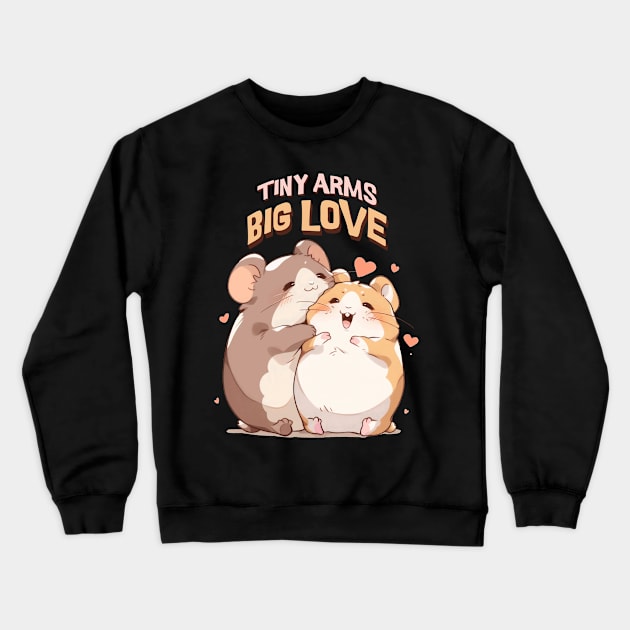 Adorable Kawaii Hamster Love design Crewneck Sweatshirt by Luxinda